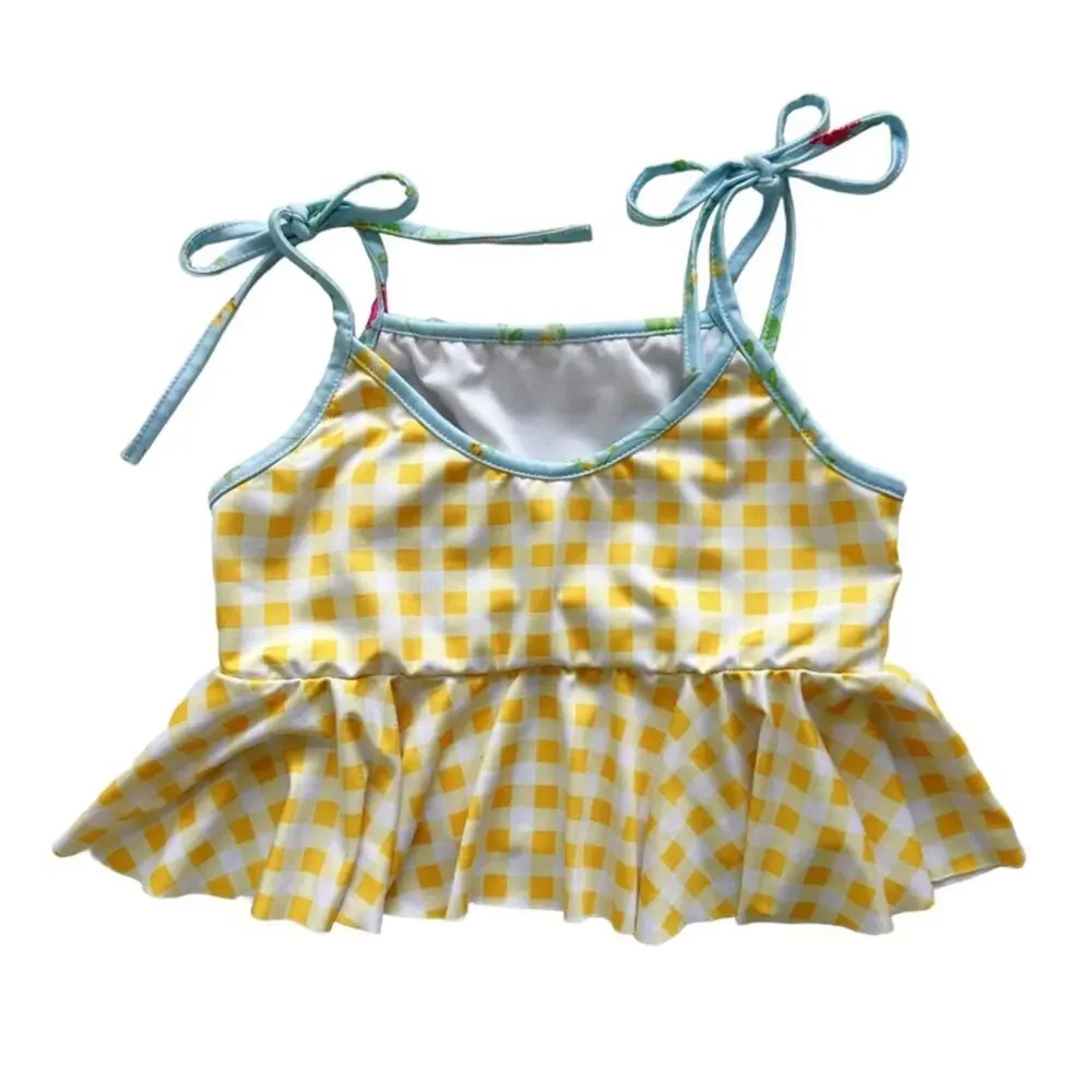 Wildling Yellow Gingham Swimsuit Size 6
